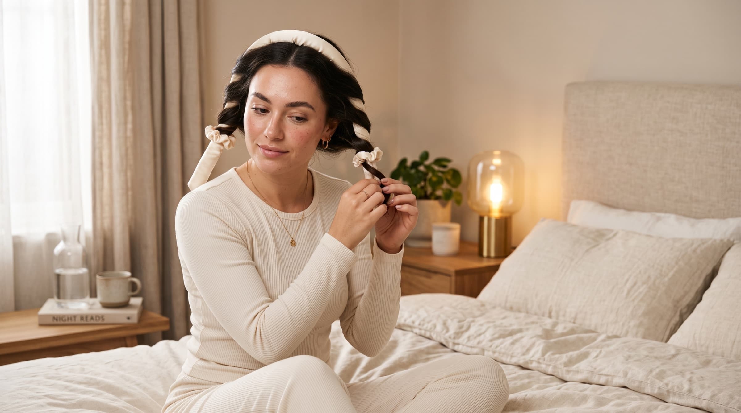 How to do heatless curls with a ribbon rod overnight