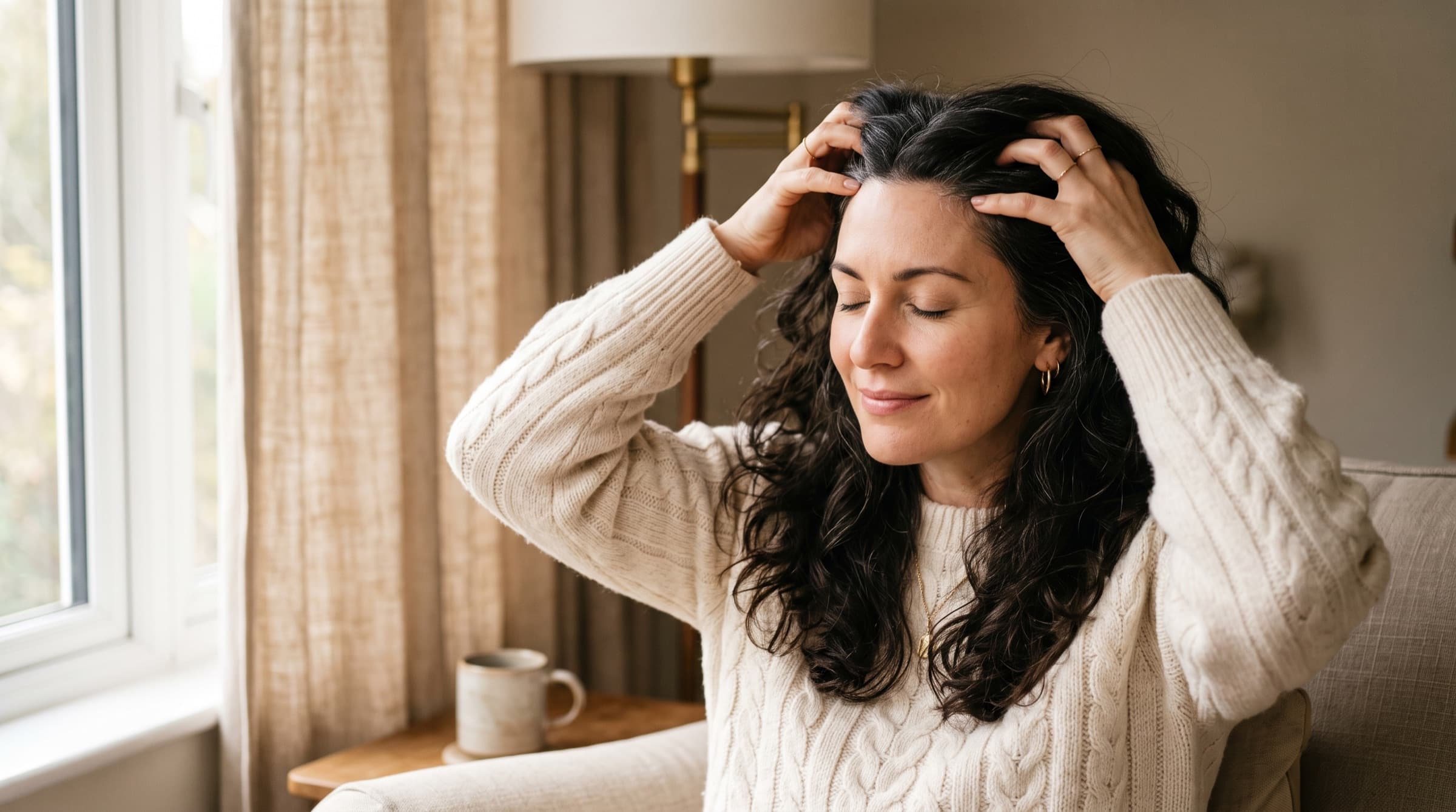 Scalp massage for hair growth using fingertips