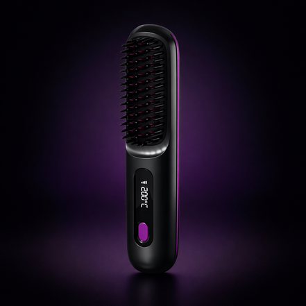 Cordless Hair Straightener Brush Rechargeable USB Ceramic Heating