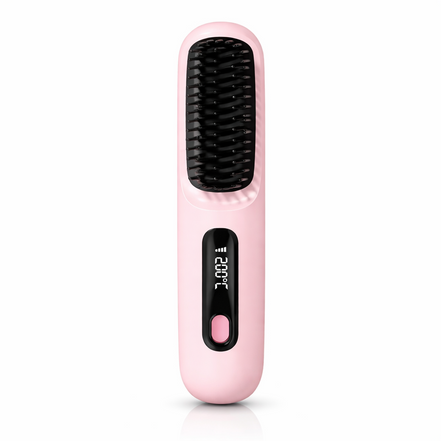 Cordless Hair Straightener Brush Rechargeable USB Ceramic Heating
