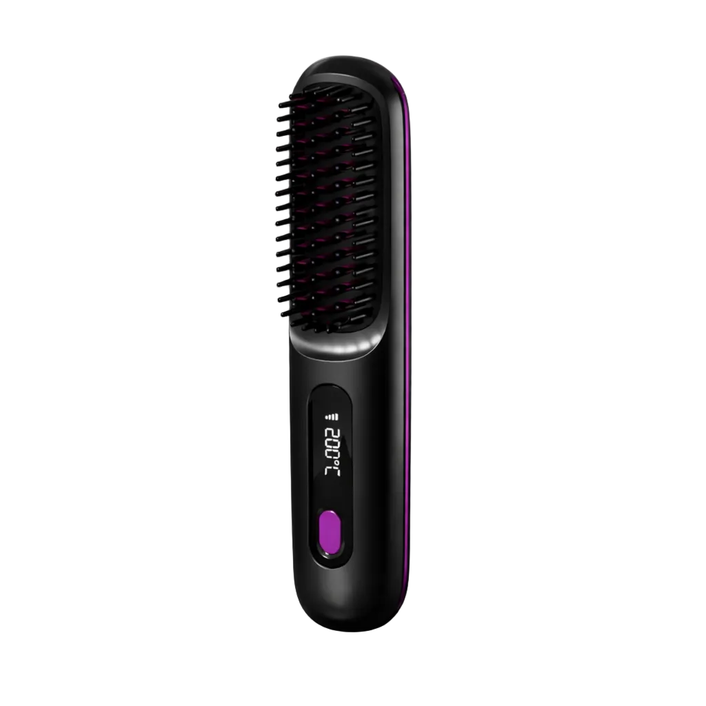 Cordless Hair Straightener Brush Rechargeable USB Ceramic Heating